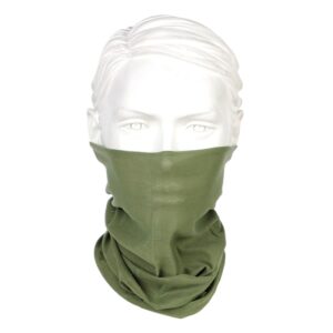 Groene face wrap gemaakt van 100% polyester met de afmeting 22x10 centimeter