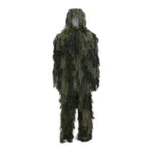 Groene camouflage ghilly suit met hoofd ghilly - ghilly pak