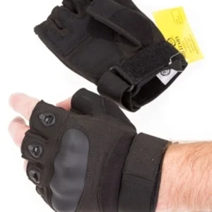 Zwarte airsoft tactical fingerless handschoenen