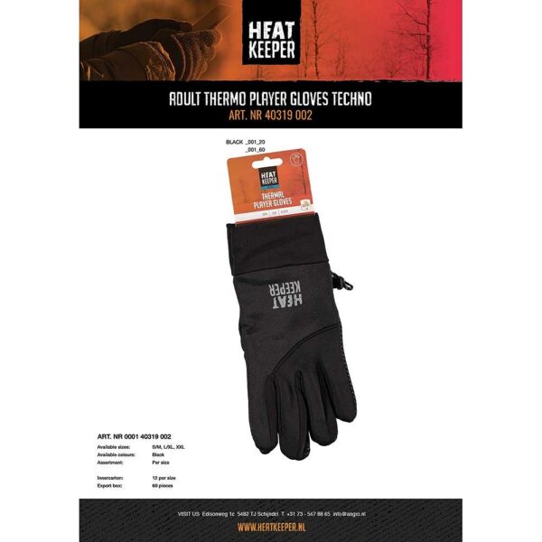 Heat Keeper thermal player gloves in het zwart