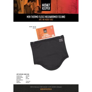 Zwarte heren thermal nekwarmer techno van het merk heatkeeper
